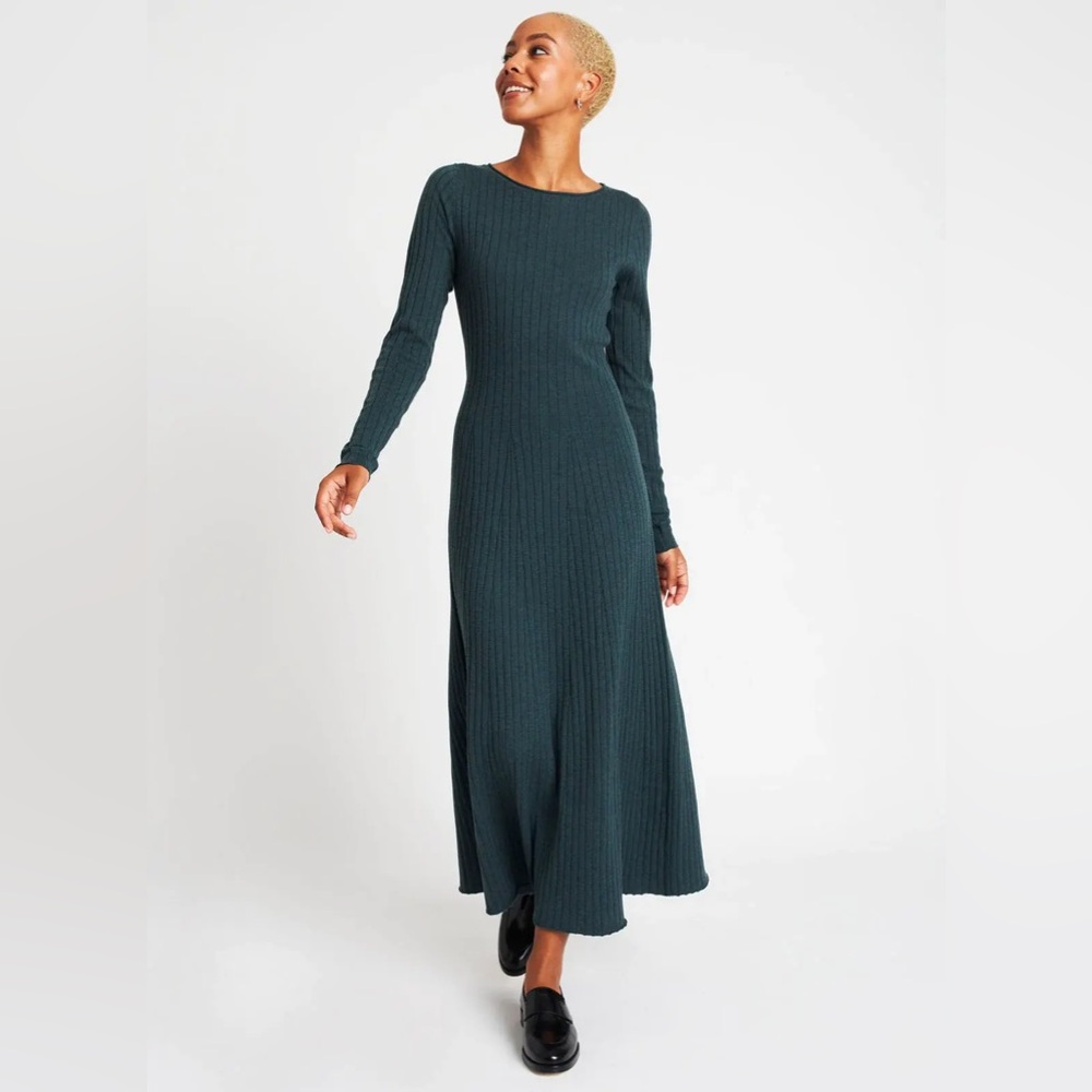 Kit and Ace Dreamy Merino Long Sleeve Flare Paprika Dress Size Small